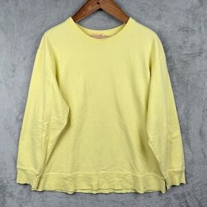 Fresh Produce French Terry Sweatshirt Womens L Butter Yellow USA Made Casual